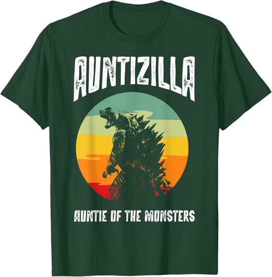 Auntzilla Aunt Of The Monsters Retro Vintage Sunset T-Shirt - T-Shirt | Forest