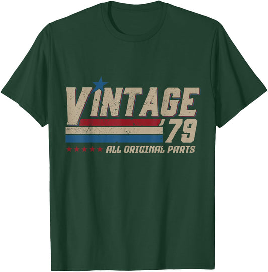 Vintage 1979 All Original Parts Birthday Men T-Shirt - T-Shirt | Forest