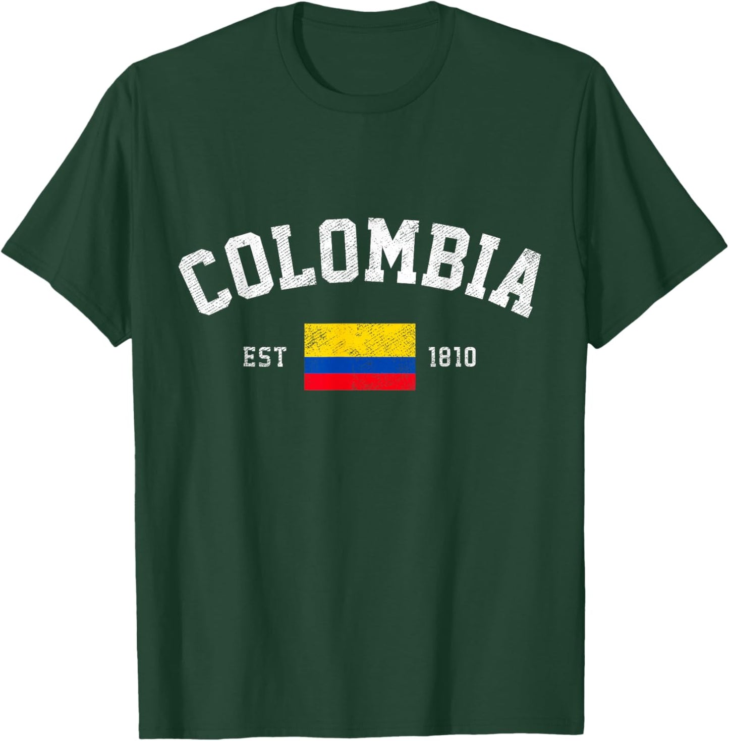 Colombia Est. 1810 Colombian Flag Independence Day T-Shirt - T-Shirt | Forest
