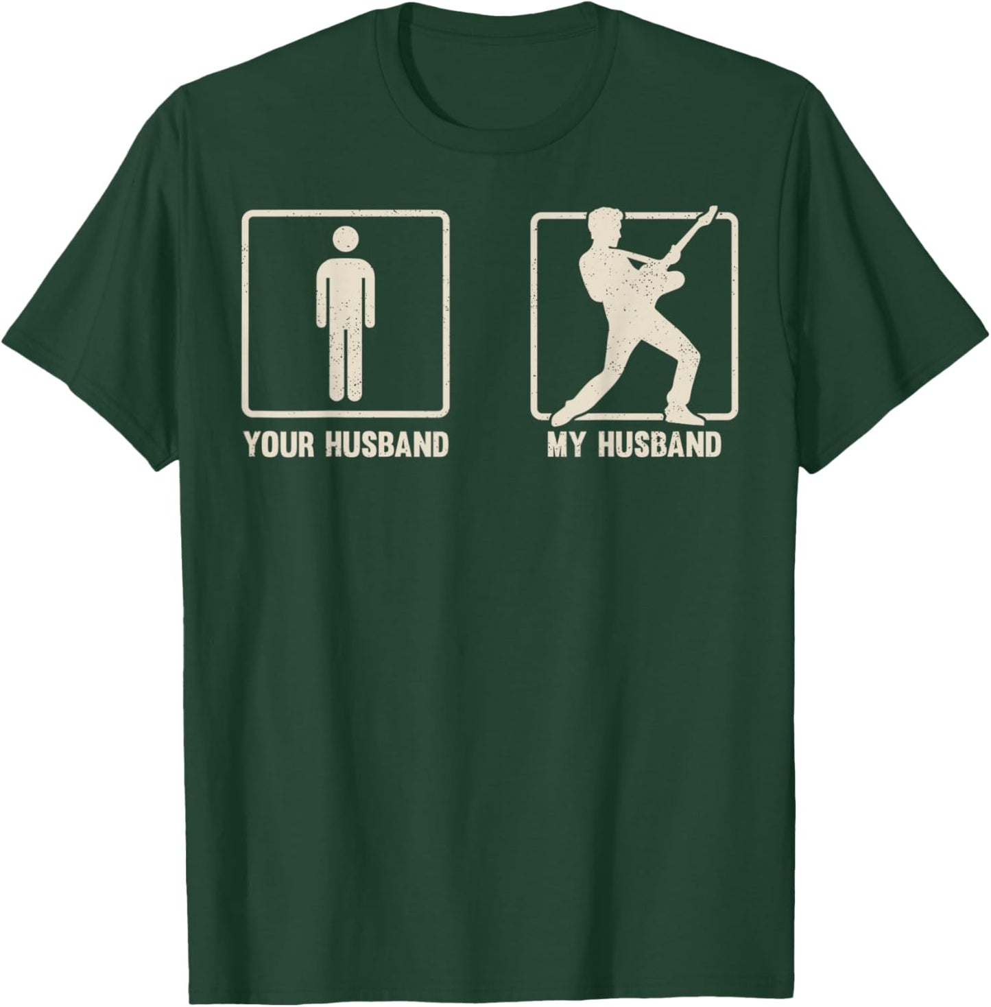 Vintage My Husband Plays Guitar Music Lover T-Shirt - T-Shirt | Forest