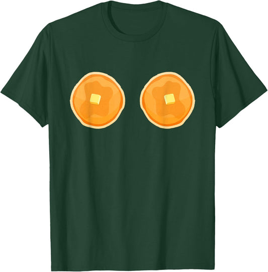 Pancake Boobs - National Maple Syrup Day - Funny Boob Gift T-Shirt - T-Shirt | Forest