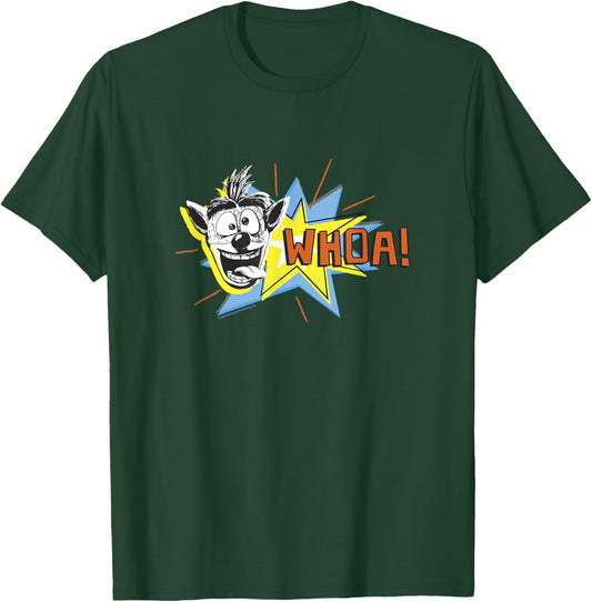 Crash Bandicoot Retro Nineties Pop Art Comic Crash Whoa! T-Shirt - T-Shirt | Forest