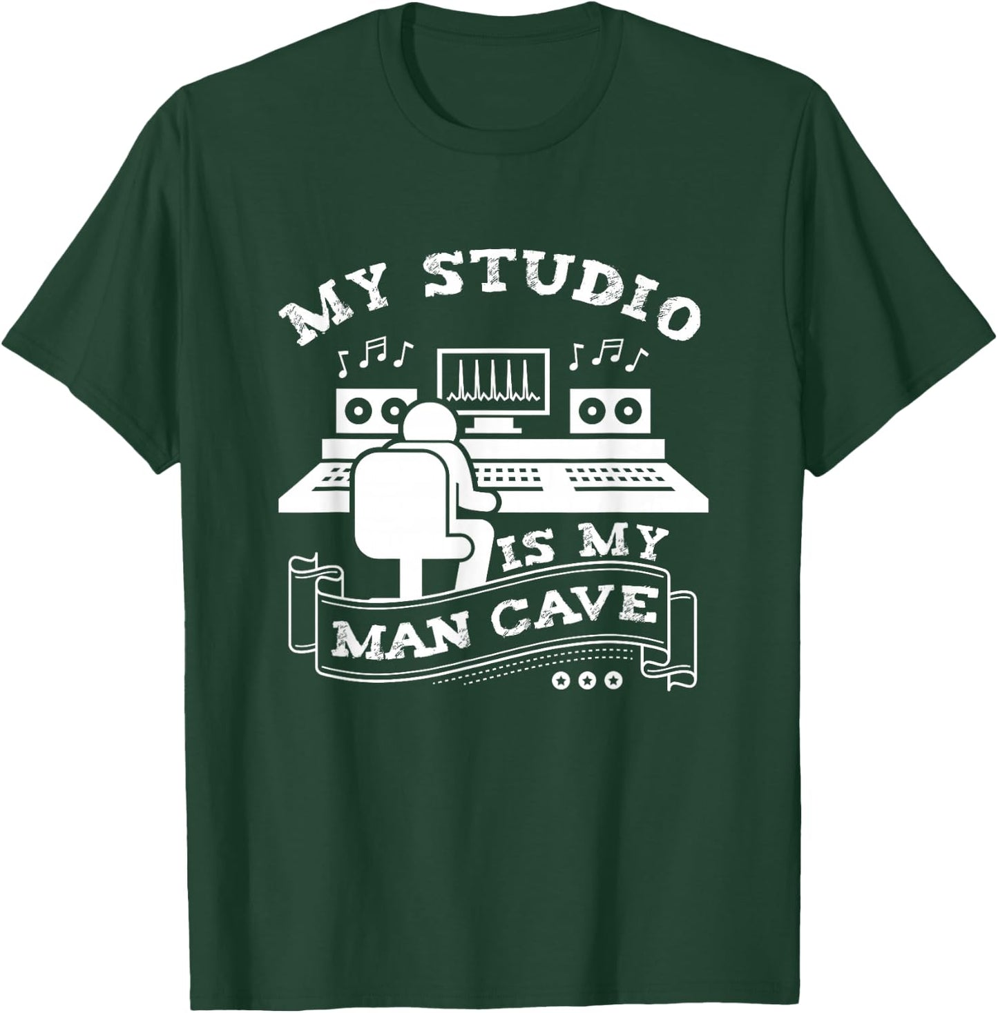 My Studio Is My Man Cave DJ Beat Maker Music Producer Men T-Shirt - T-Shirt | Forest