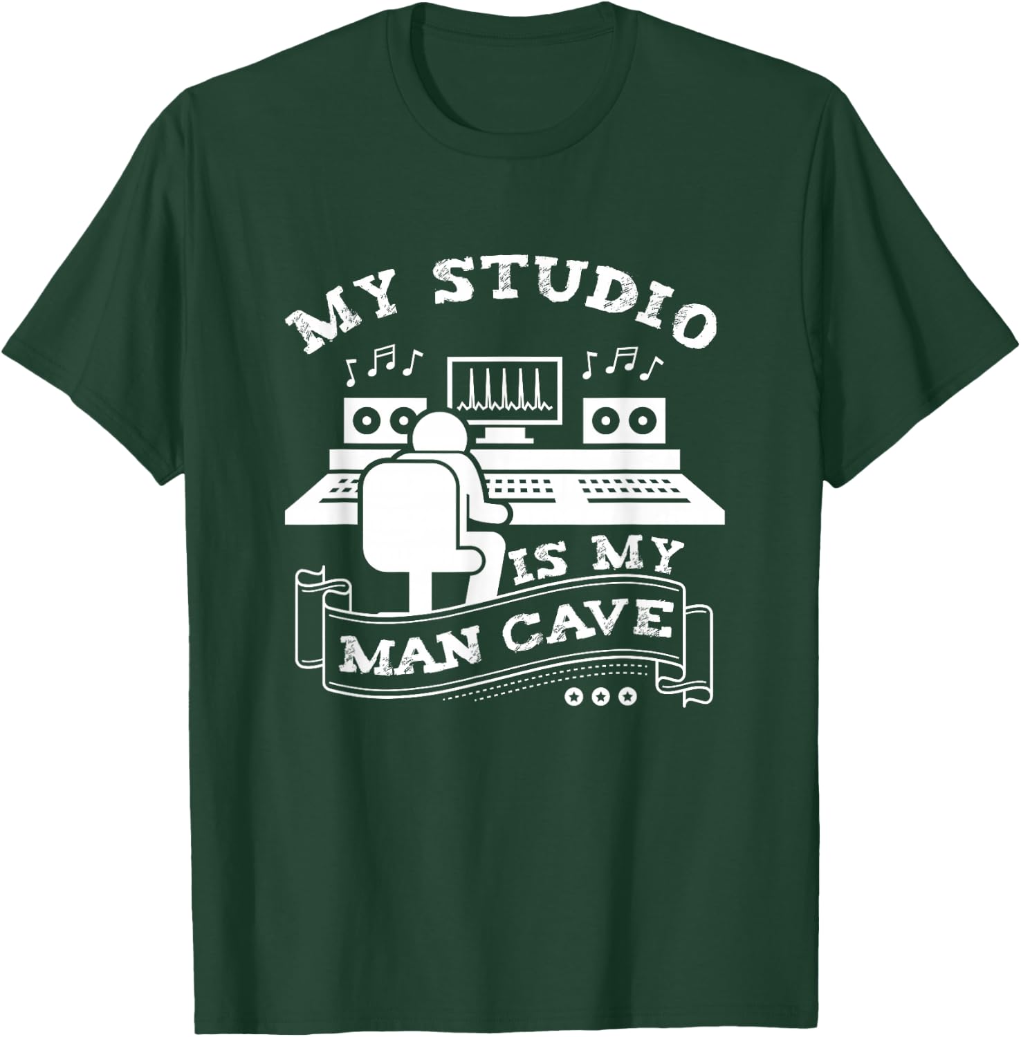 My Studio Is My Man Cave DJ Beat Maker Music Producer Men T-Shirt - T-Shirt | Forest