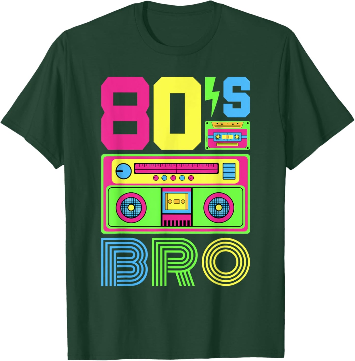 80s Bro 1980s Fashion 80 Theme Party Outfit Eighties Costume T-Shirt - T-Shirt | Forest
