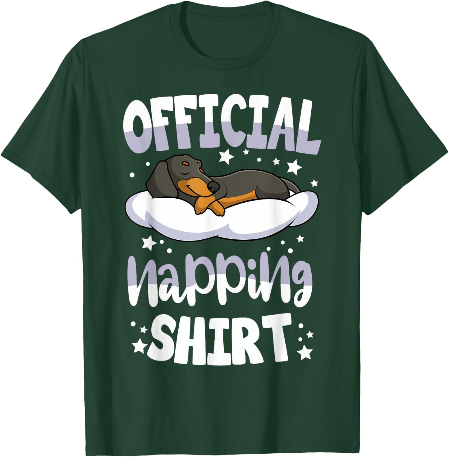 Official Napping Weiner Dog Pyjama Gift Dachshund Dog Lover Sleeping , -Adults, Black, Small, Short Sleeve T-Shirt - T-Shirt | Forest