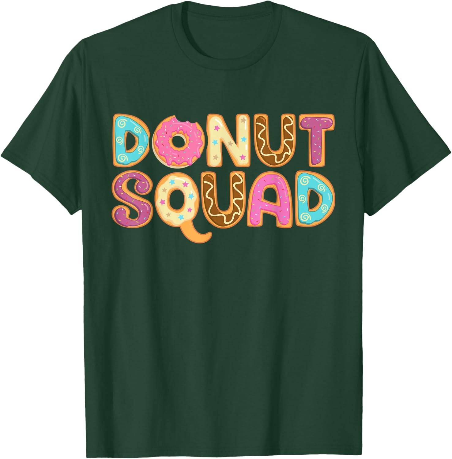 Donut Squad Funny Girls Women Doughnut Lover Food Dessert T-Shirt - T-Shirt | Forest