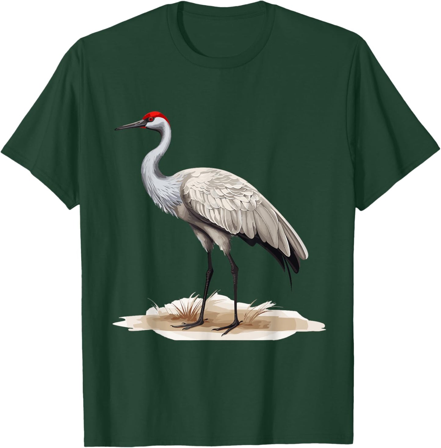 Sandhill Crane Birder Birding T-Shirt - T-Shirt | Forest