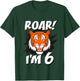 6 Year Old Tiger Birthday Party Tigers Roar Safari 6th Gift T-Shirt - T-Shirt | Forest