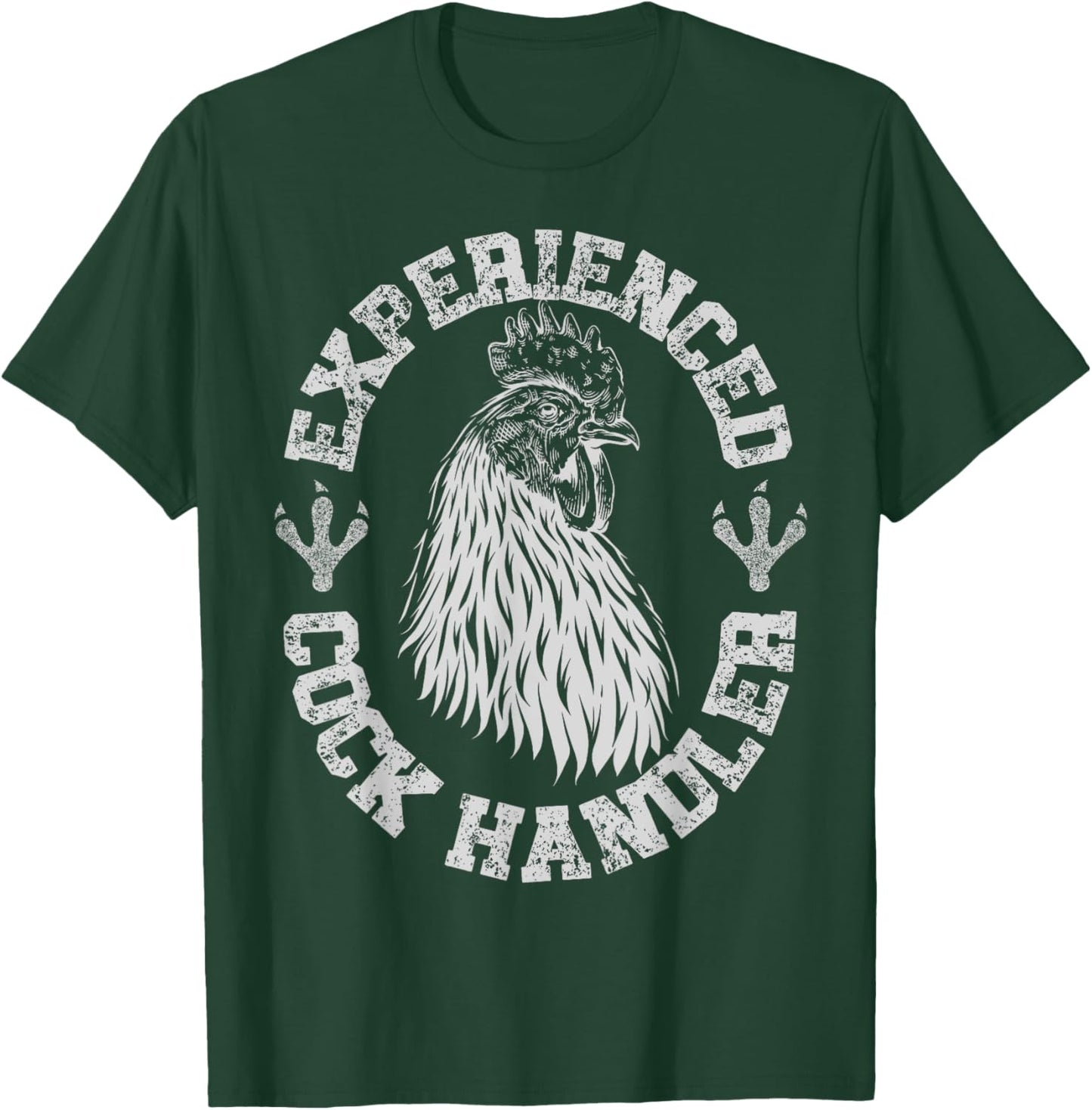 Vintage Experienced Cock Handler Funny Chicken Farmer Humor T-Shirt - T-Shirt | Forest