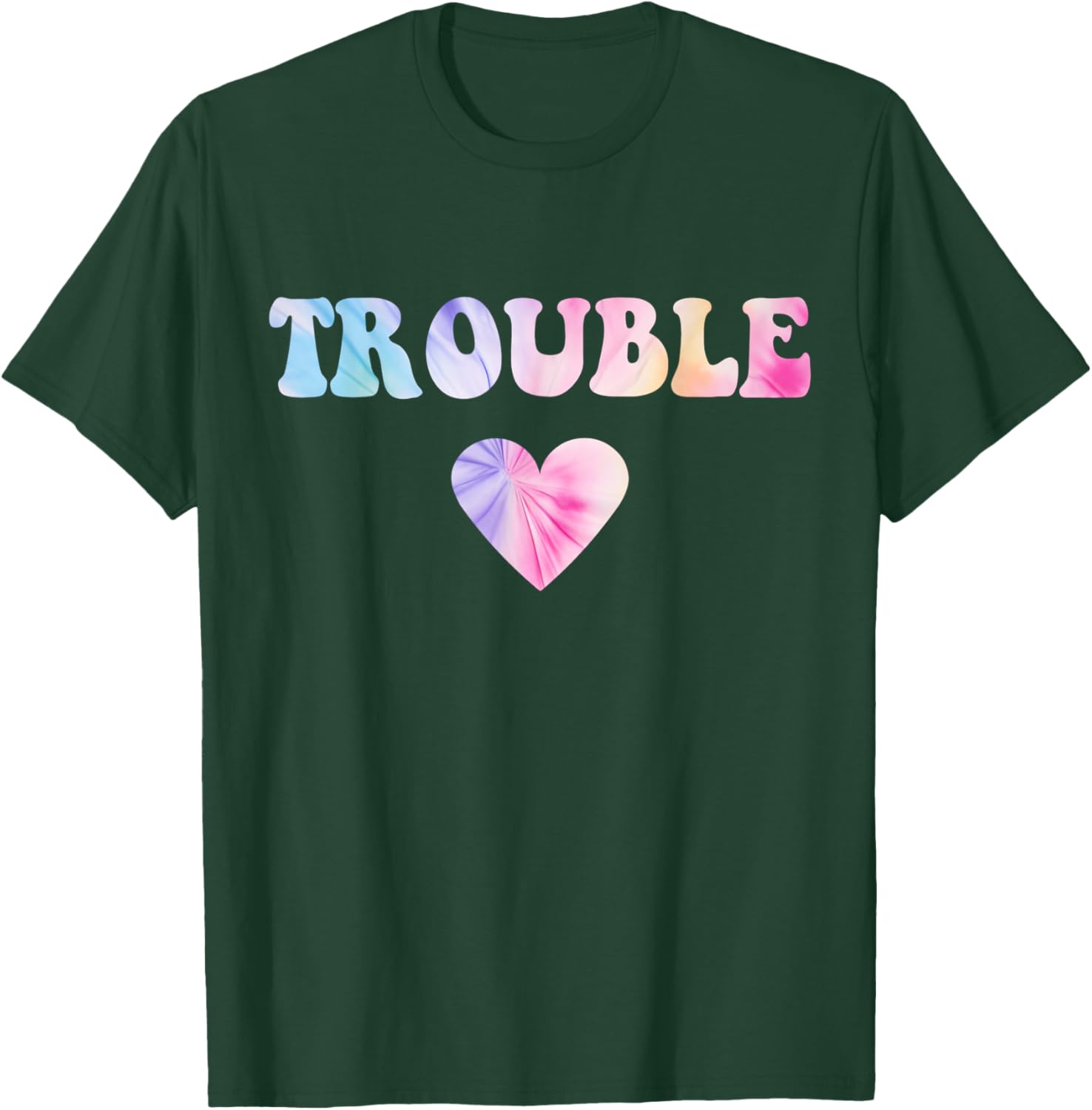 Where I Go Trouble Follows Couple T-Shirt - T-Shirt | Forest