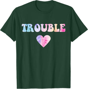 Where I Go Trouble Follows Couple T-Shirt - T-Shirt | Forest