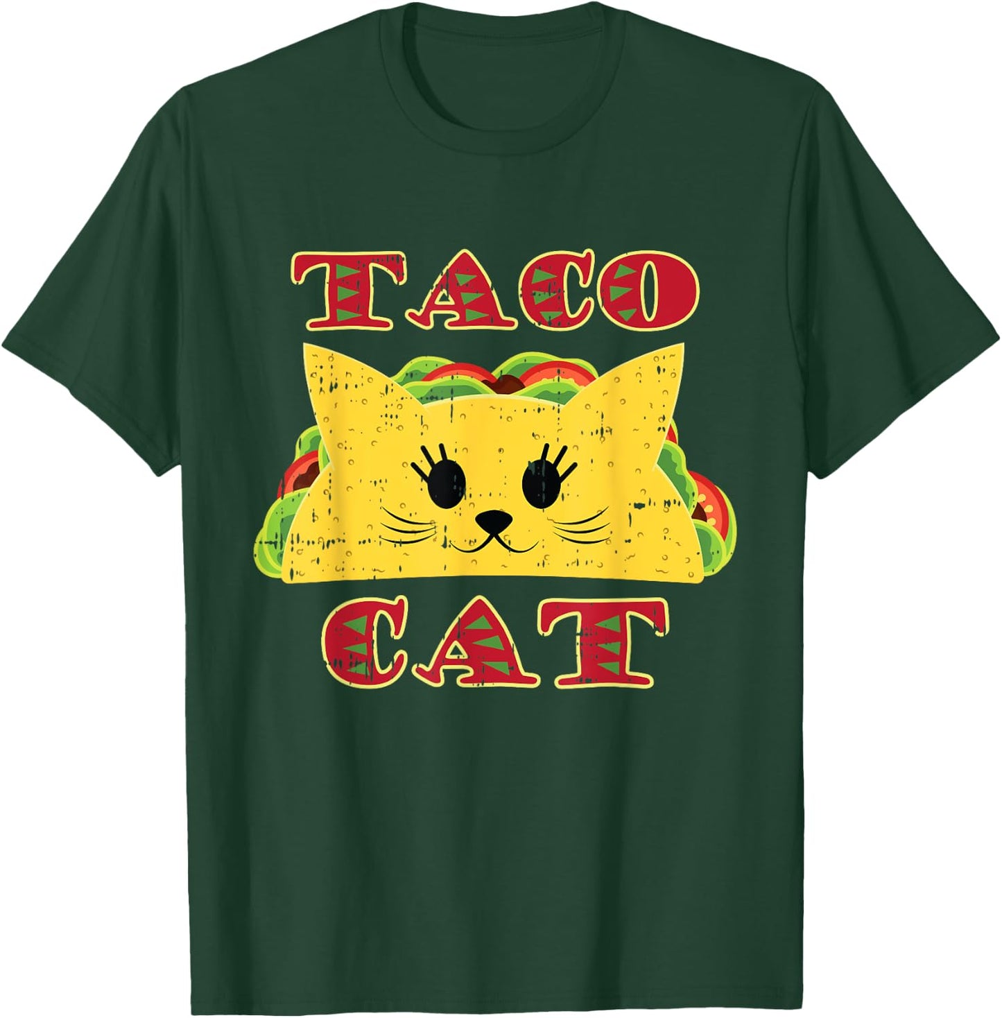 Taco Cat Black Cute Fun-ny Mexican Tortilla Food Animal Gift T-Shirt - T-Shirt | Forest