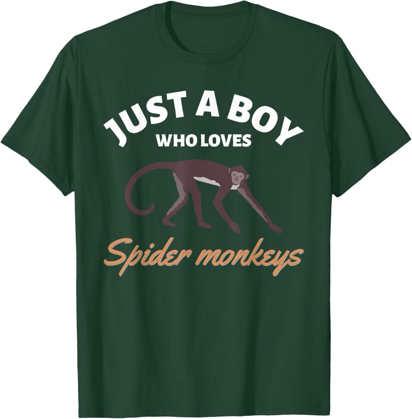 Just A Boy Who Loves Spider Monkeys Endangered Monkey T-Shirt - T-Shirt | Forest