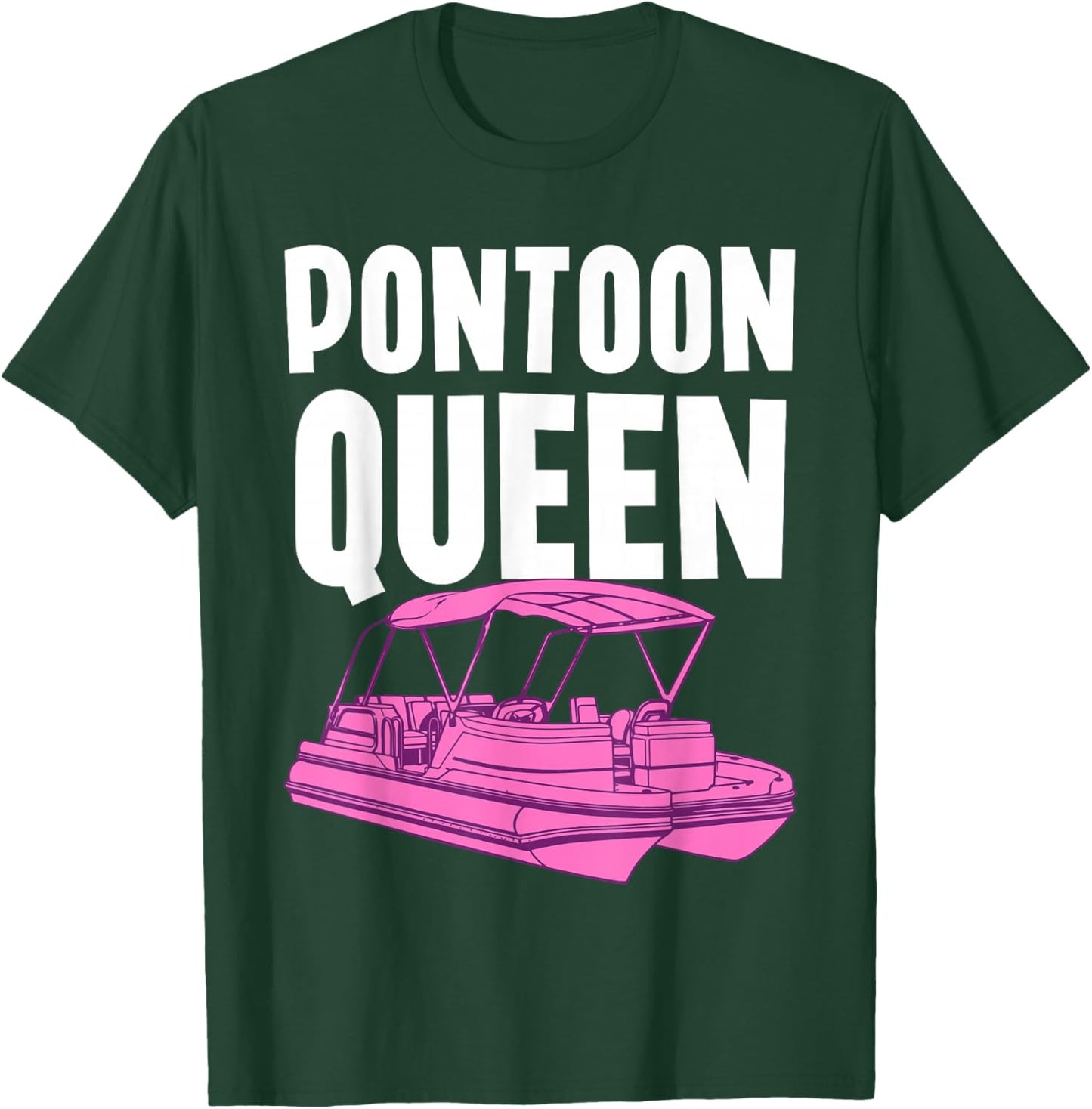 Best Pontoon Queen Art Girls Pontoon Boat Captain T-Shirt - T-Shirt | Forest