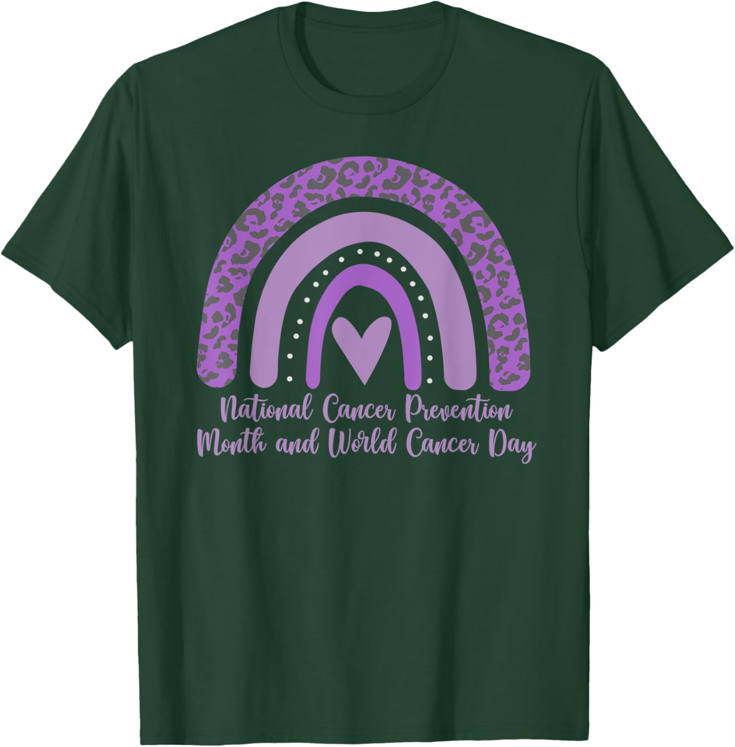 lavender rainbow Cancer Prevention Month World Cancer Day T-Shirt - T-Shirt | Forest