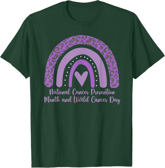 lavender rainbow Cancer Prevention Month World Cancer Day T-Shirt - T-Shirt | Forest