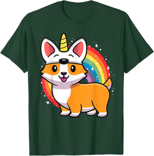 Corgicorn Unicorn Corgi Shirt For Kids Funny Rainbow Corgi T-Shirt - T-Shirt | Forest