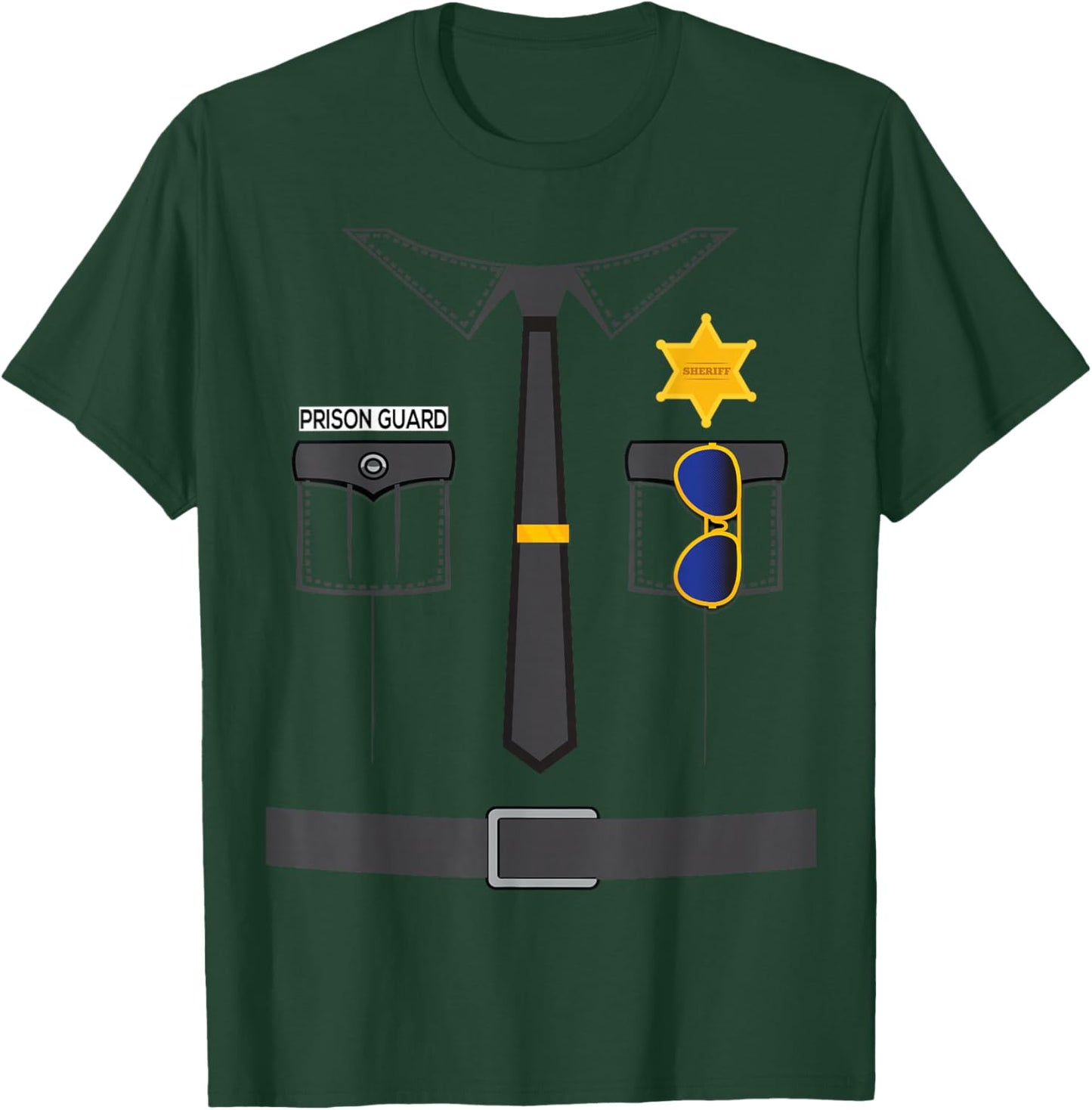 Prison Guard Correctional Officer Easy Halloween Costume Fun T-Shirt - T-Shirt | Forest