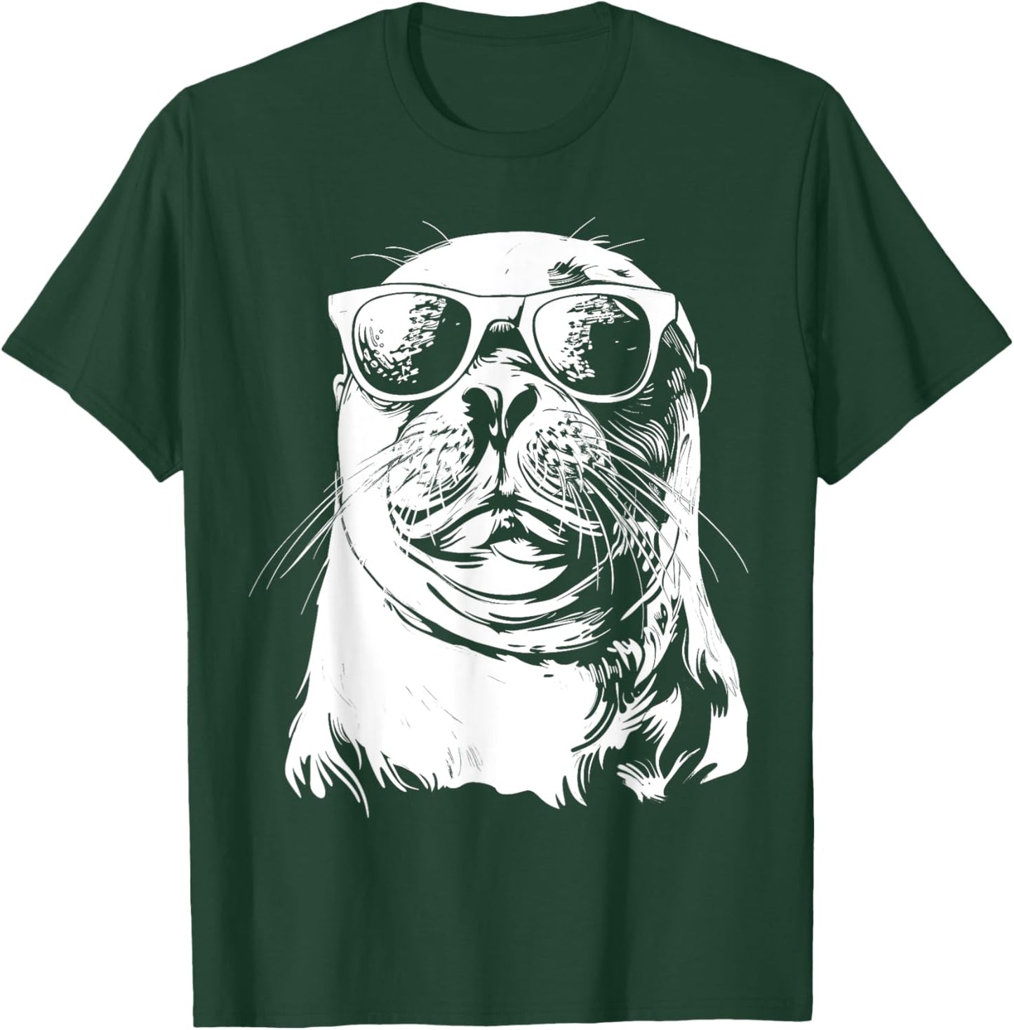 Seal Sunglasses Sea Lion Zookeeper Animal Funny T-Shirt - T-Shirt | Forest