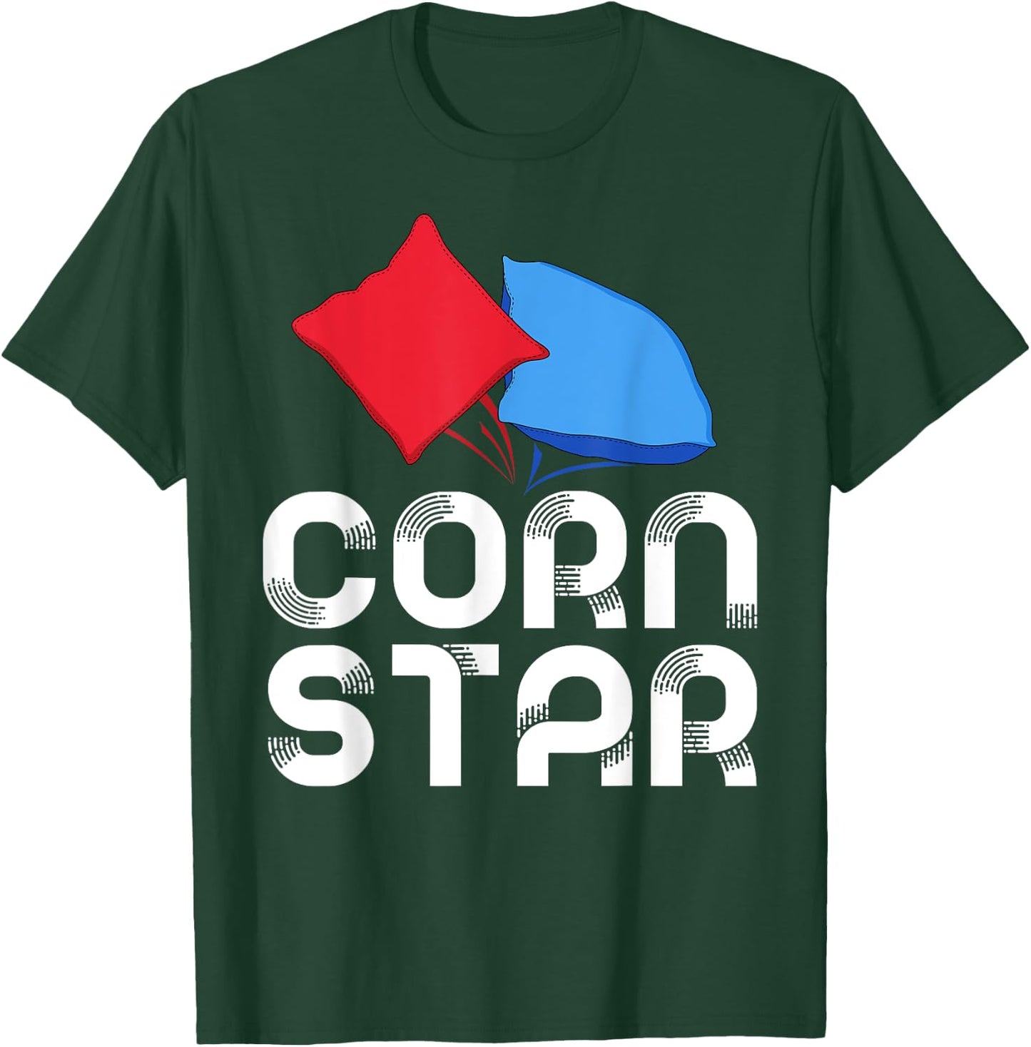 Corn Star Cornhole Tournament Bean Bag Sack Toss Winner T-Shirt - T-Shirt | Forest