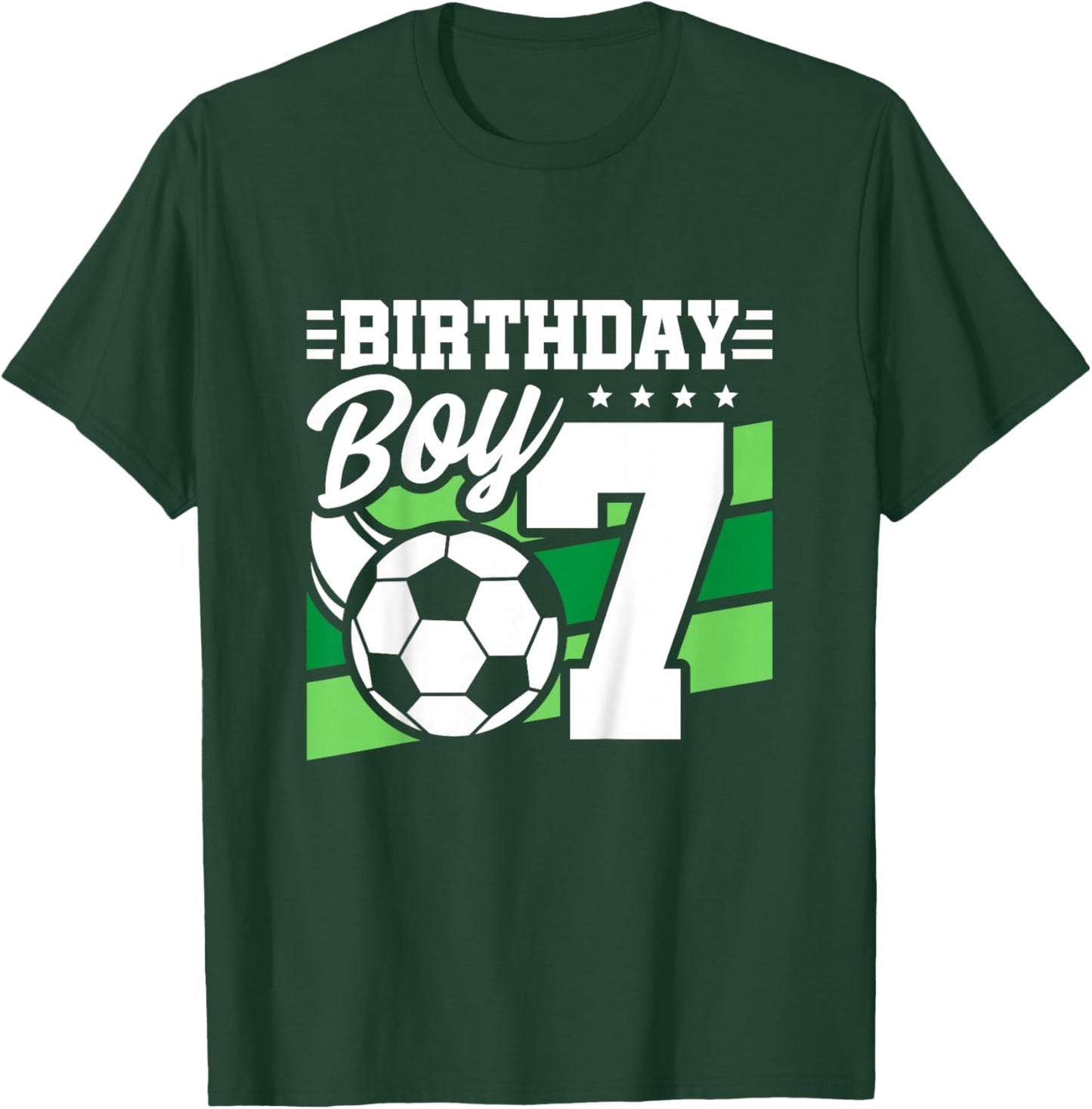 Kids Soccer Birthday Party - 7 Year Old Boy - 7th Birthday T-Shirt - T-Shirt | Forest