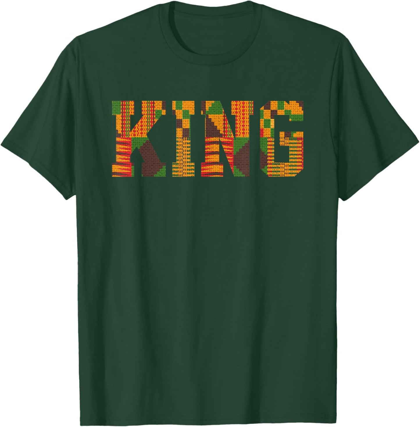 African King Art for Boys Men Afro Kente Cloth African Print T-Shirt - T-Shirt | Forest