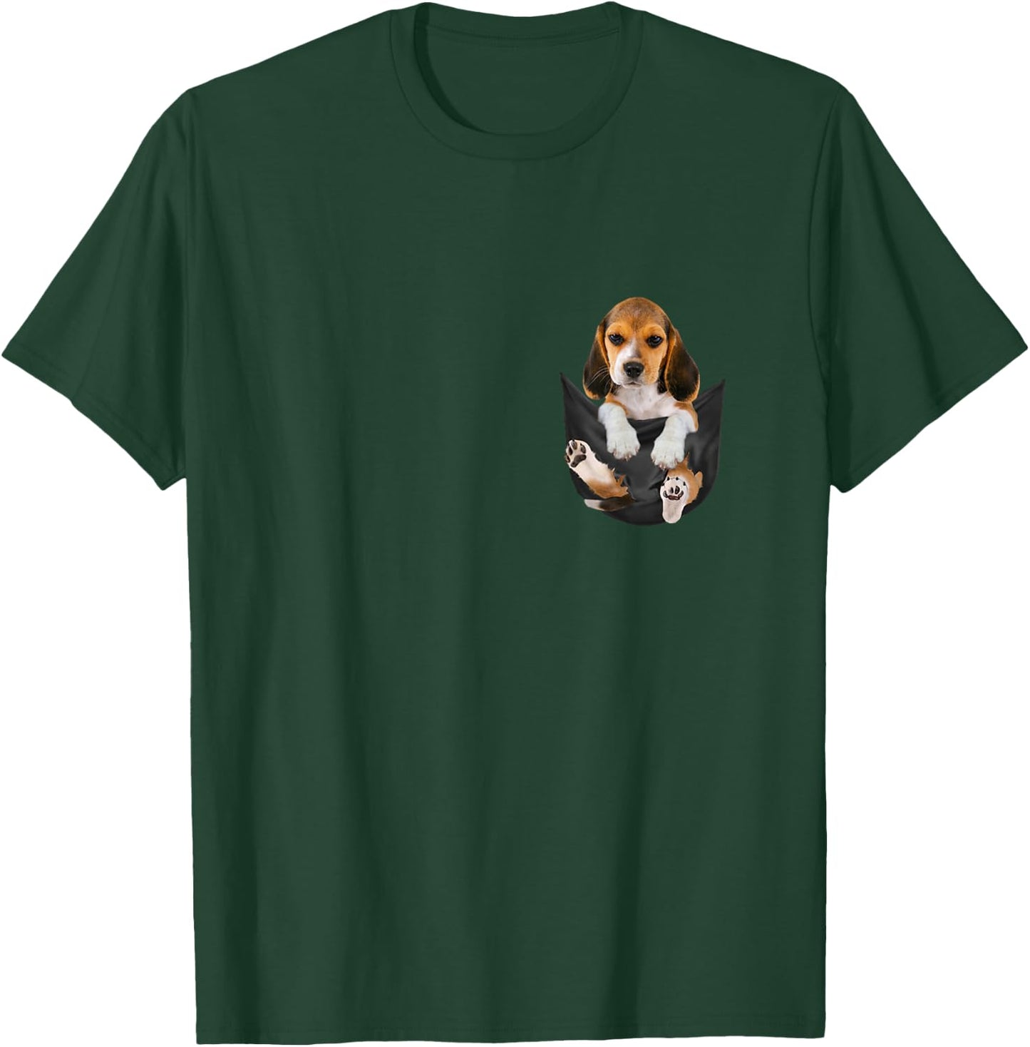 Dog Lovers Gifts Beagle In Pocket Funny Dog Face T-Shirt - T-Shirt | Forest