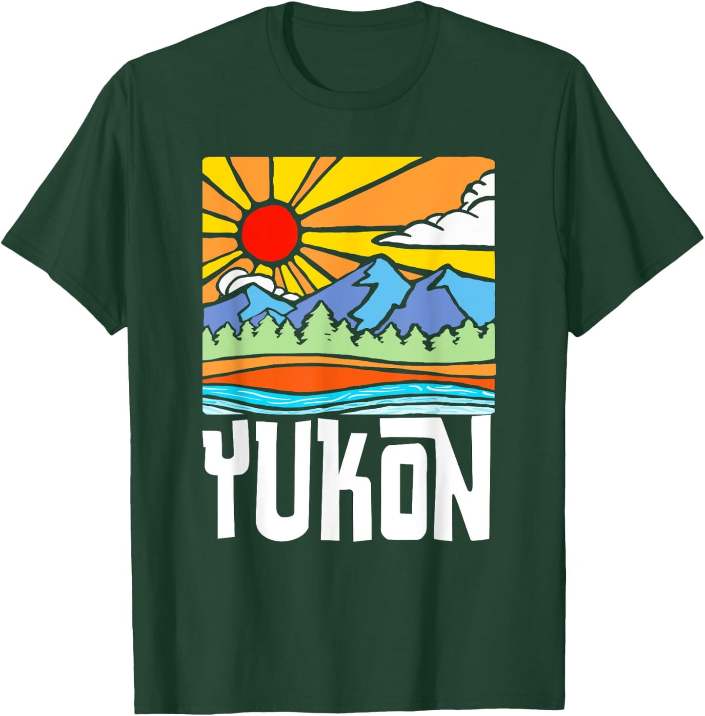 Yukon Canada Artistic Nature & Mountains Vintage Graphic T-Shirt - T-Shirt | Forest