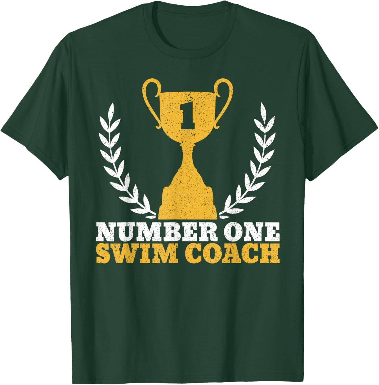 Number One Swim Coach Head Trainer Coaching Swimming T-Shirt - T-Shirt | Forest