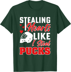 Stealing Heart Like I Steal Pucks Valentines Day Hockey kids T-Shirt - T-Shirt | Forest