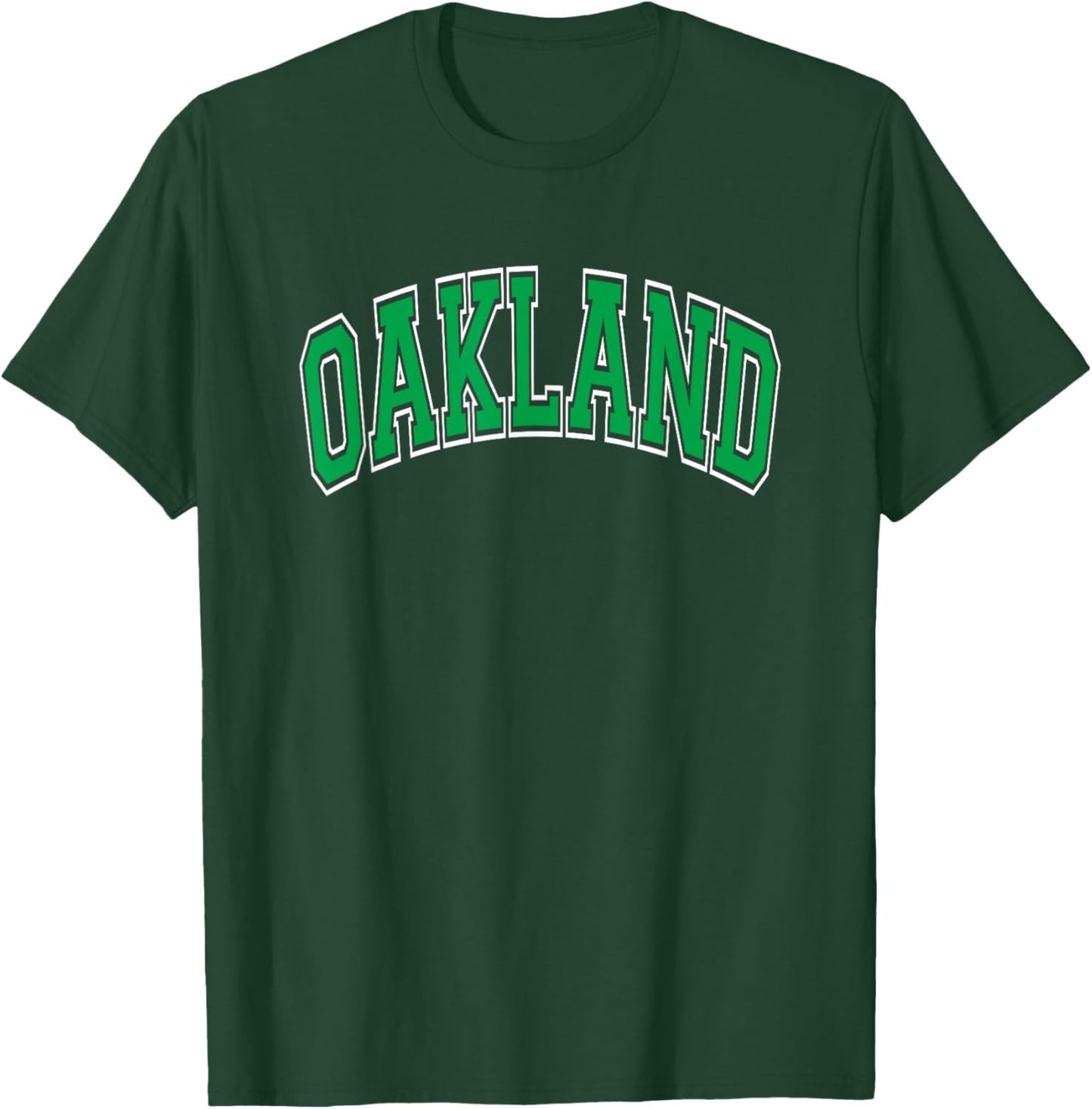 Oakland Arched Green Text T-Shirt - T-Shirt | Forest