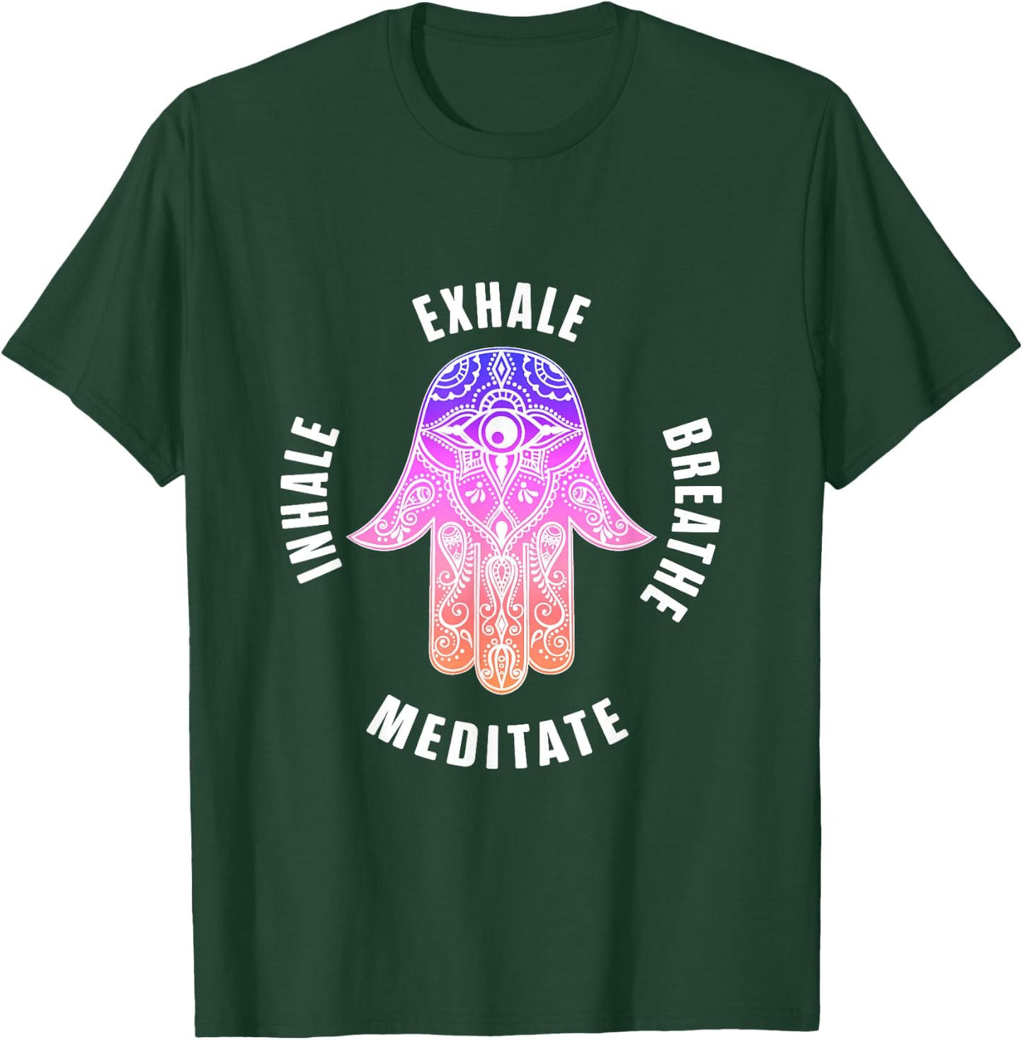 Zen Yoga Mantras Exhale Breathe Meditate Buddha Mandala Gift T-Shirt - T-Shirt | Forest