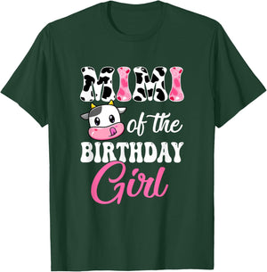 Mimi Of The Birthday Girl Farm Cow 1St Birthday Girl T-Shirt - T-Shirt | Forest
