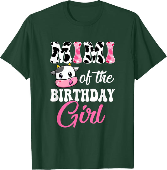Mimi Of The Birthday Girl Farm Cow 1St Birthday Girl T-Shirt - T-Shirt | Forest