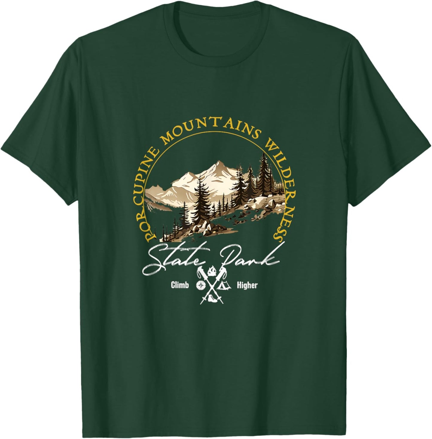 Porcupine Mountains Wilderness State Park Retro Apparel T-Shirt - T-Shirt | Forest