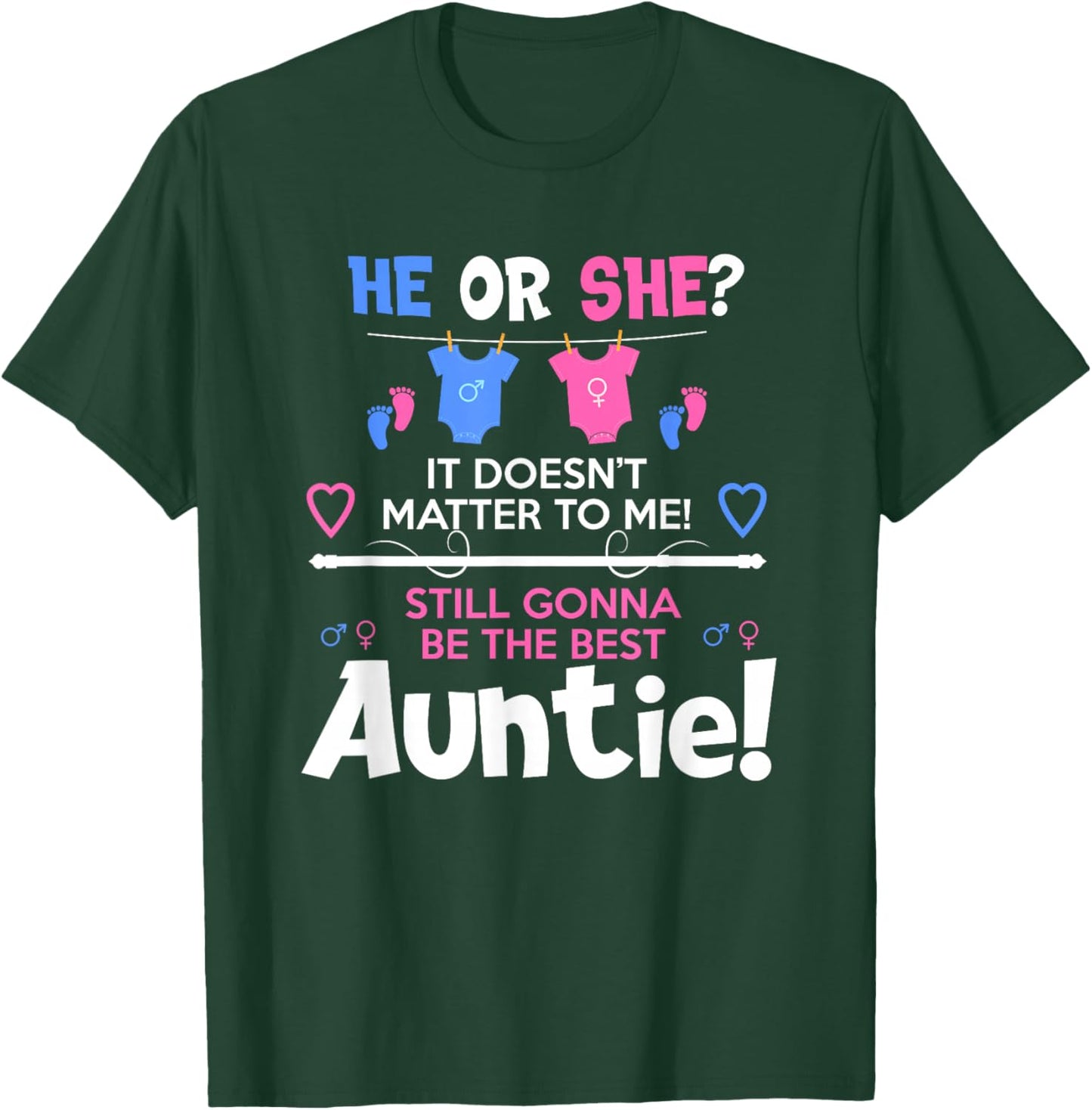Soon To Be Auntie / Aunt Gender Reveal Boy or Girl T-Shirt - T-Shirt | Forest