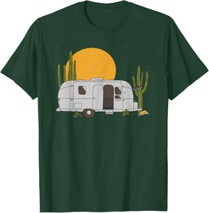 Vintage Retro Desert Sun Airstream Camping RV T-Shirt - T-Shirt | Forest