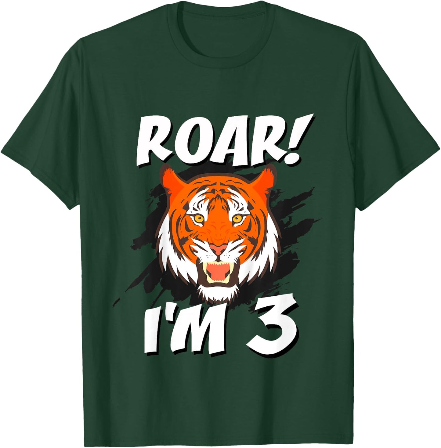 3 Year Old Tiger Birthday Party Tigers Roar Safari 3rd Gift T-Shirt - T-Shirt | Forest