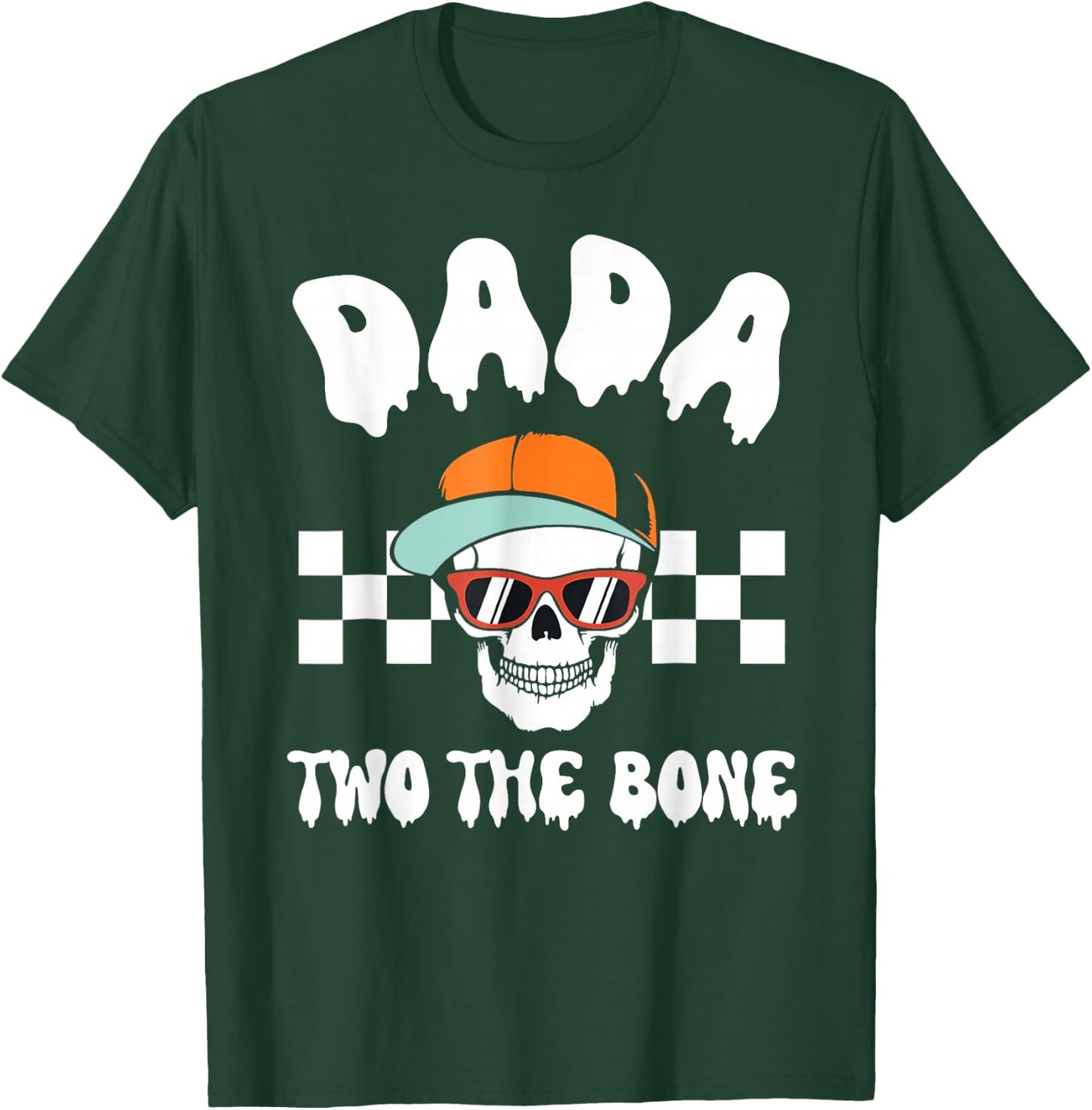 Dada Two The Bone Skeleton Halloween 2nd Birthday Gigi T-Shirt - T-Shirt | Forest