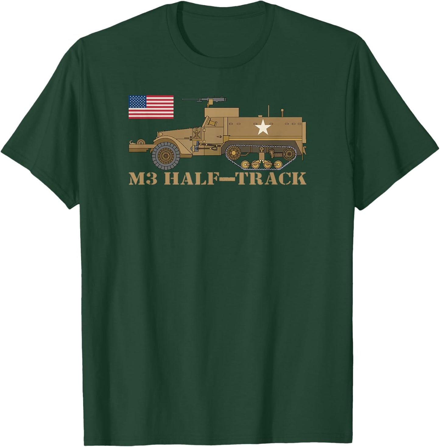 M3 Half-track American WW2 Armored Personnel Carrier T-Shirt - T-Shirt | Forest
