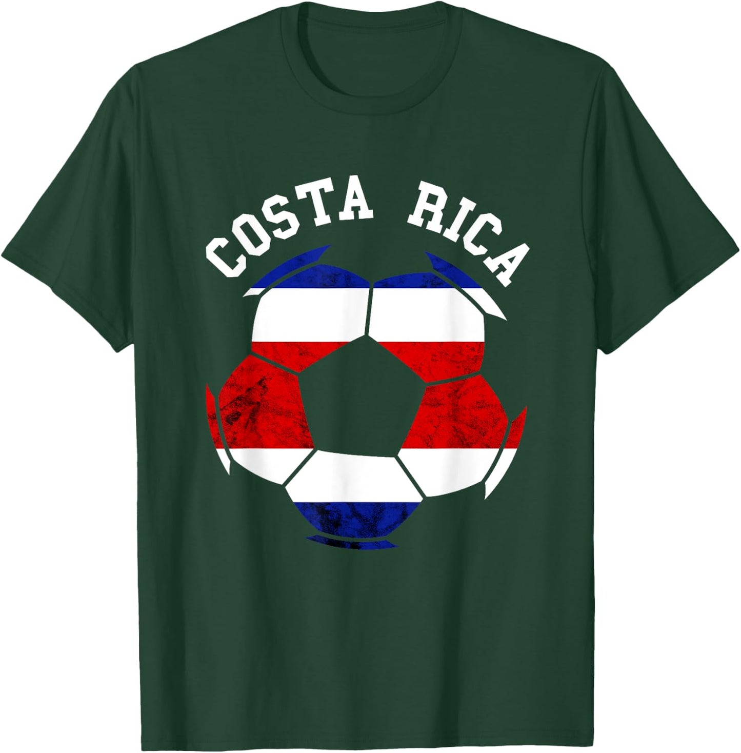 Costa Rica Ball Costa Rican Flag Costa Rica Soccer T-Shirt - T-Shirt | Forest