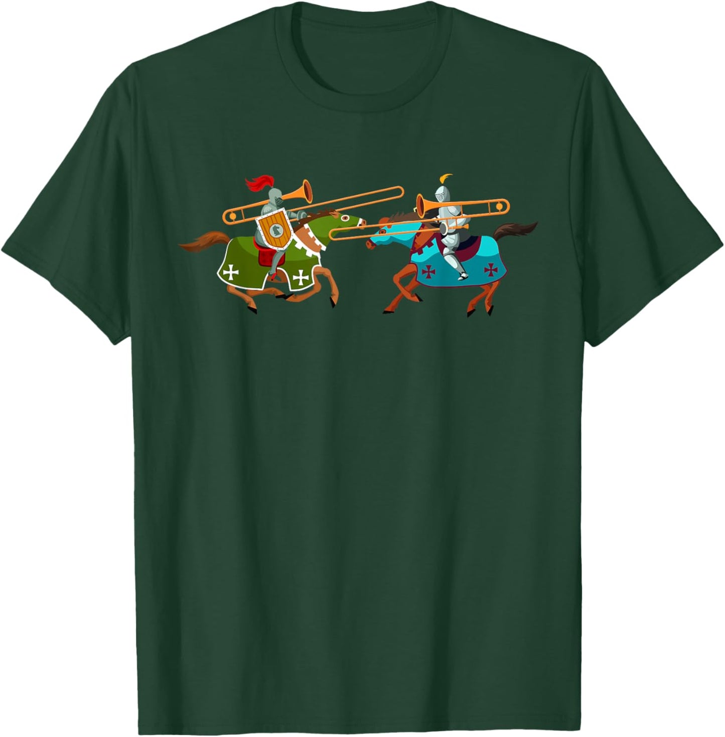 Funny Trombone Fight Trombonist Jazz Music Novelty T-Shirt - T-Shirt | Forest