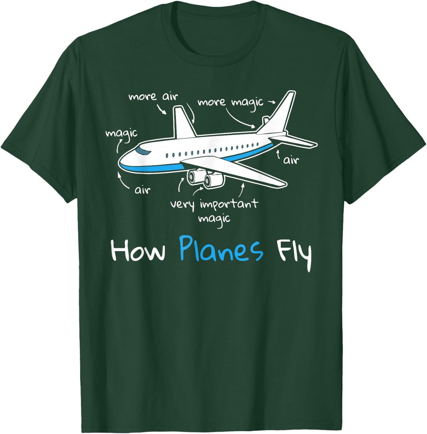 How Planes Fly Aerospace Engineering design | Aviation gift T-Shirt - T-Shirt | Forest