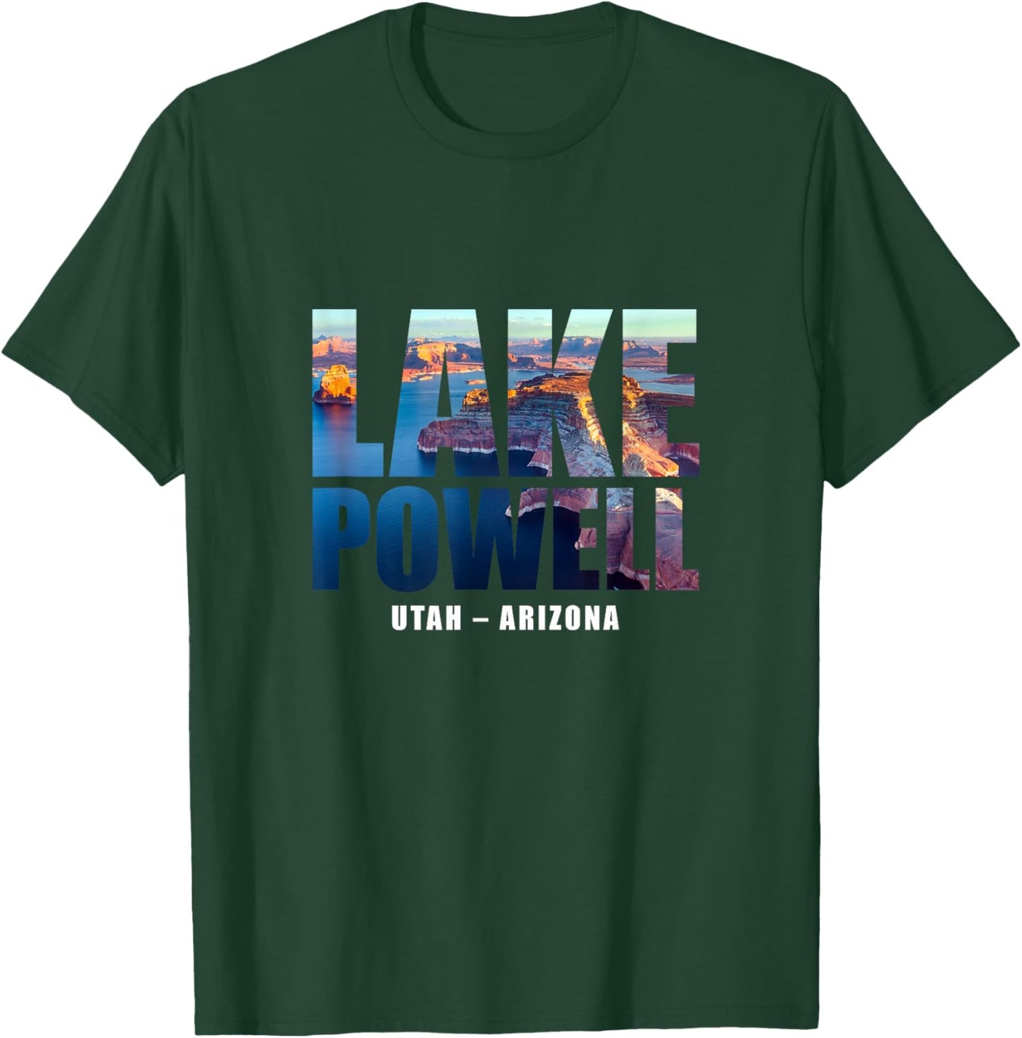 Lake Powell Landscape Inside Bold Letters Travel Souvenir T-Shirt - T-Shirt | Forest