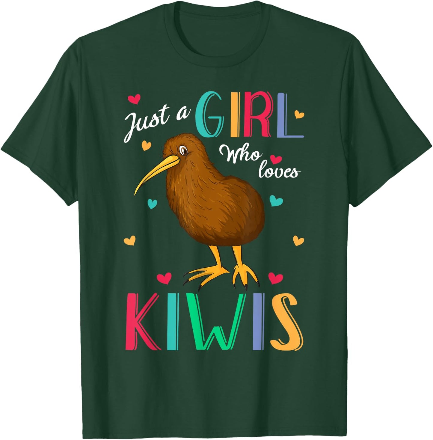 Just A Girl Who Loves Kiwis Bird Shirt Kiwi Bird Gift T-Shirt - T-Shirt | Forest
