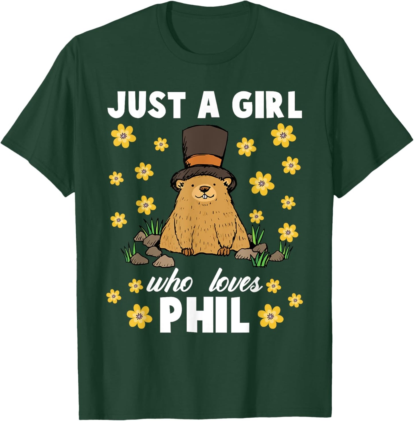 Just A Girl Who Loves Phil Groundhog Day Funny Women Retro T-Shirt - T-Shirt | Forest