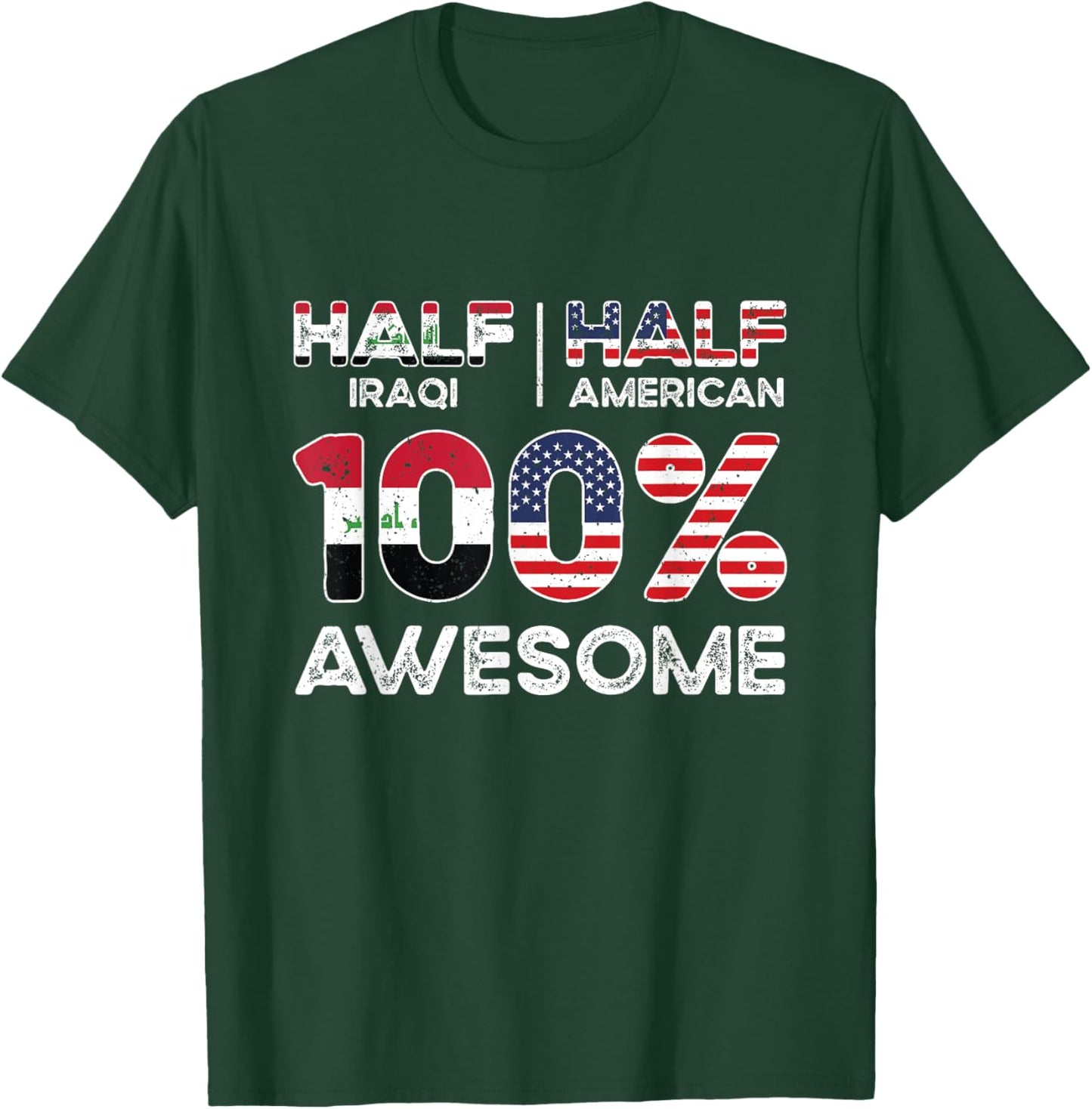 Iraqi American Patriot USA Grown Iraq US Flag T-Shirt - T-Shirt | Forest