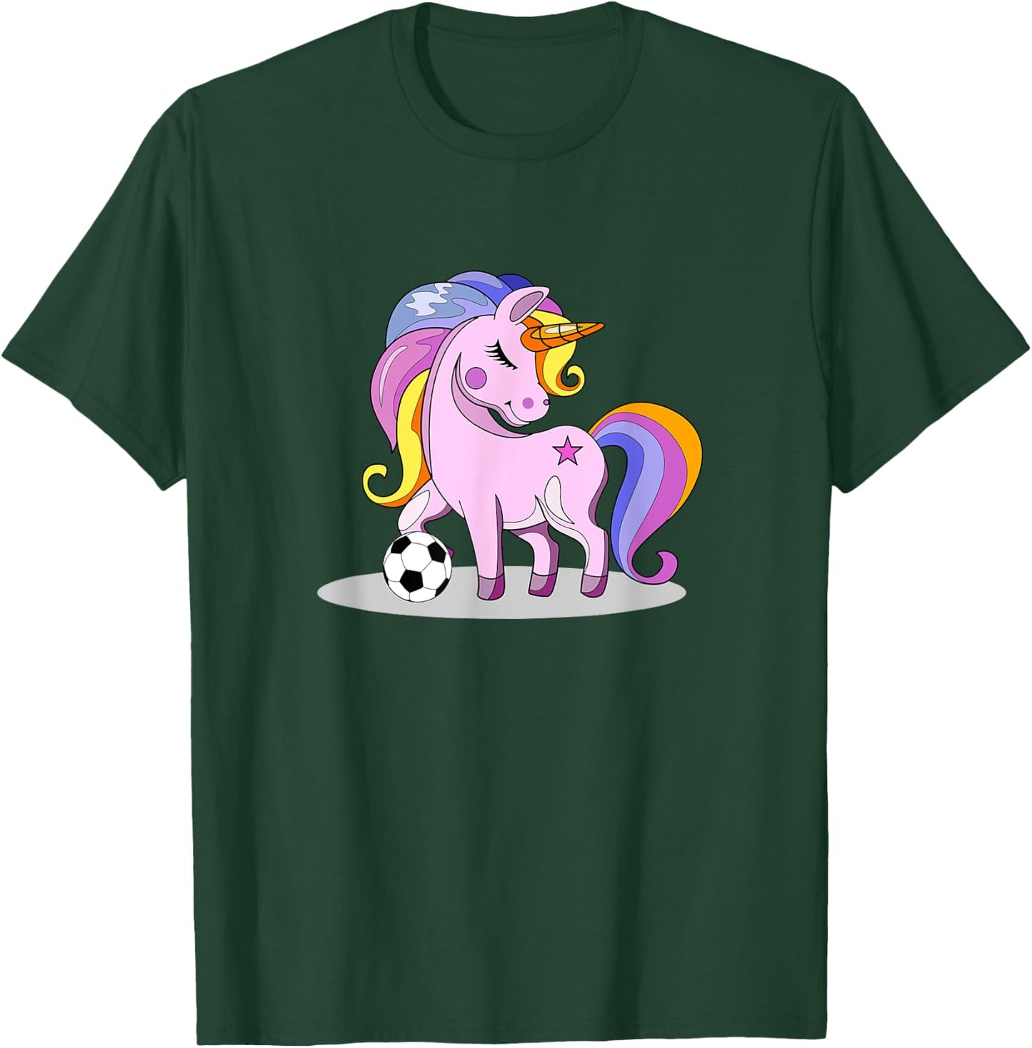 Unicorn Themed Soccer Girl Gifts For Soccer Mom T-Shirt - T-Shirt | Forest