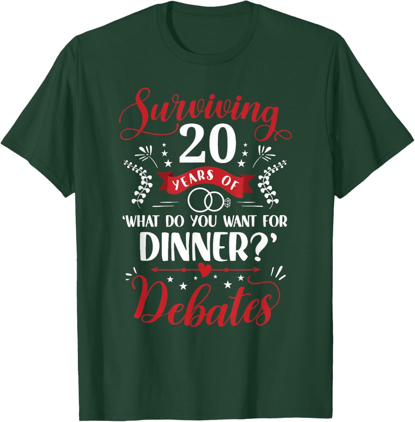 Funny Married Couples Him or Her | 20th Wedding Anniversary T-Shirt - T-Shirt | Forest
